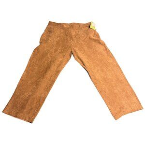Cathy Too by Cathy Daniels Womens Camel Zip-Front Suede-Like Short Pants Sz 16W